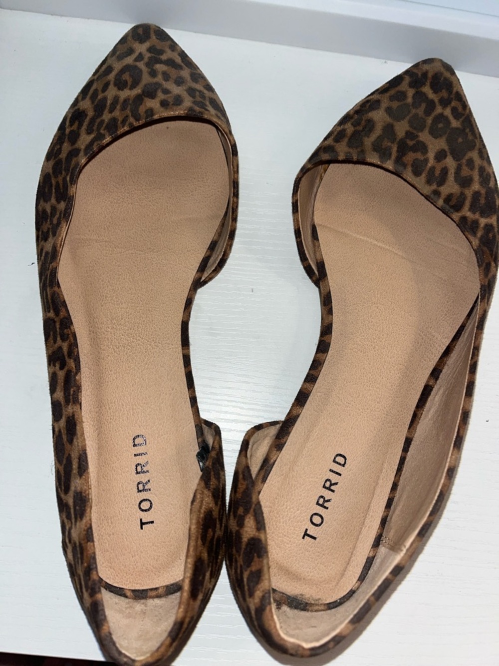 torrid Leopard Print Pointed-Toe Flats in Brown and Black
